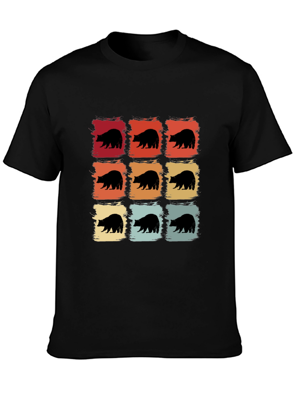 Retro Bear Graphic Tee - Black