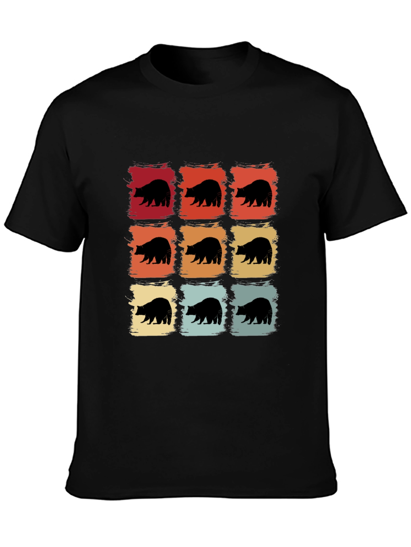 Retro Bear Graphic Tee - Black