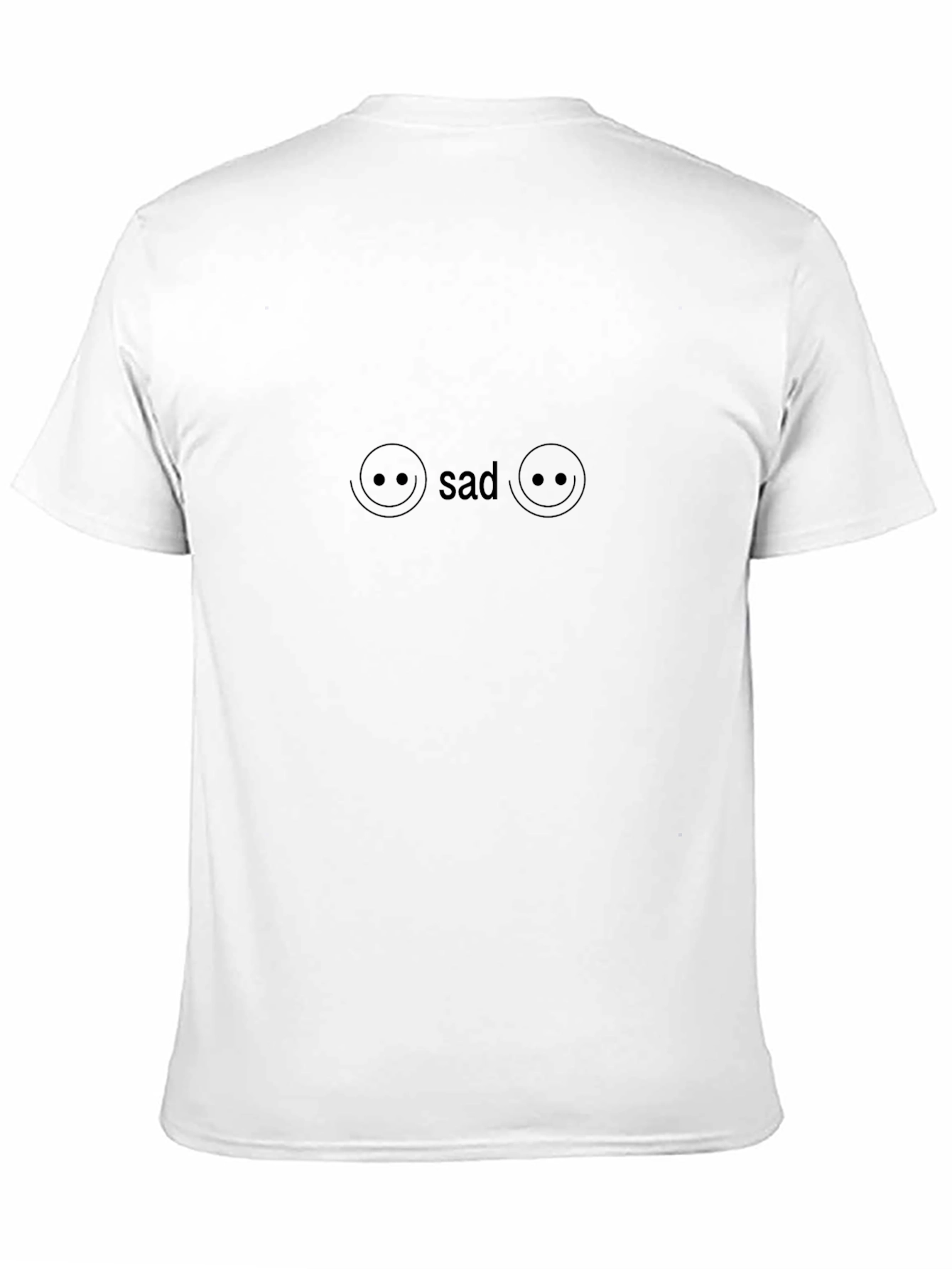 Sad Face Graphic Tee - Black Casual Shirt