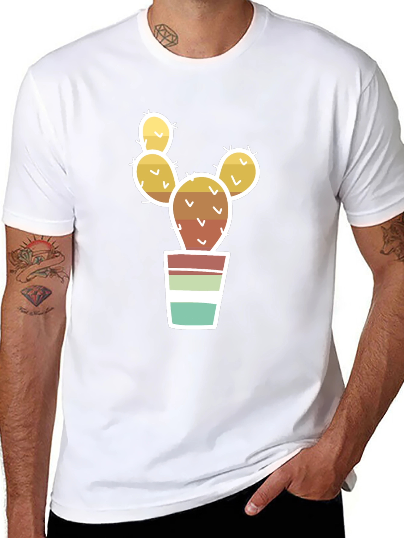 Cactus in Pot Graphic Tee - Black