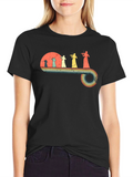 Retro Violinist Graphic Tee - Unisex Black T-Shirt