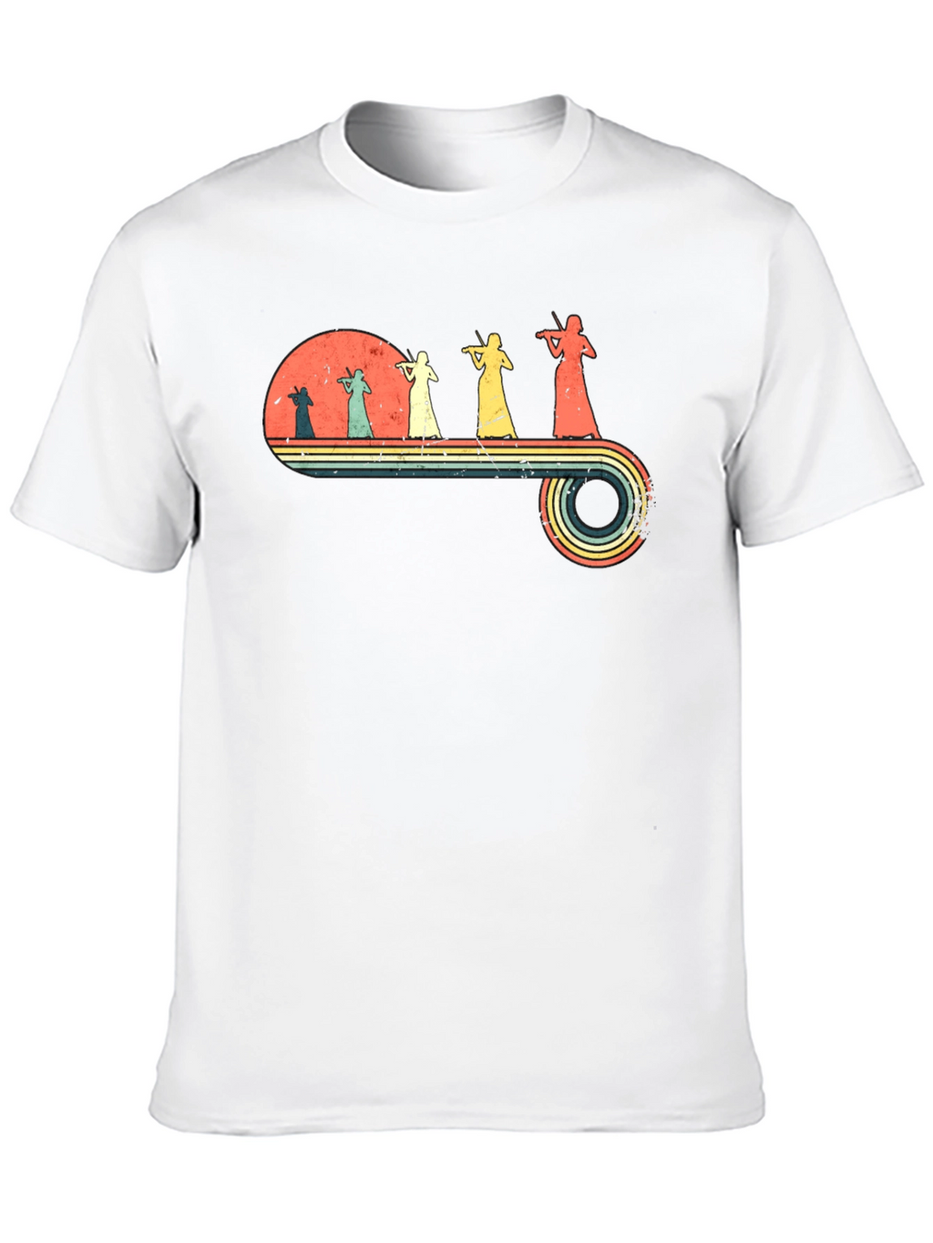 Retro Violinist Graphic Tee - Unisex Black T-Shirt
