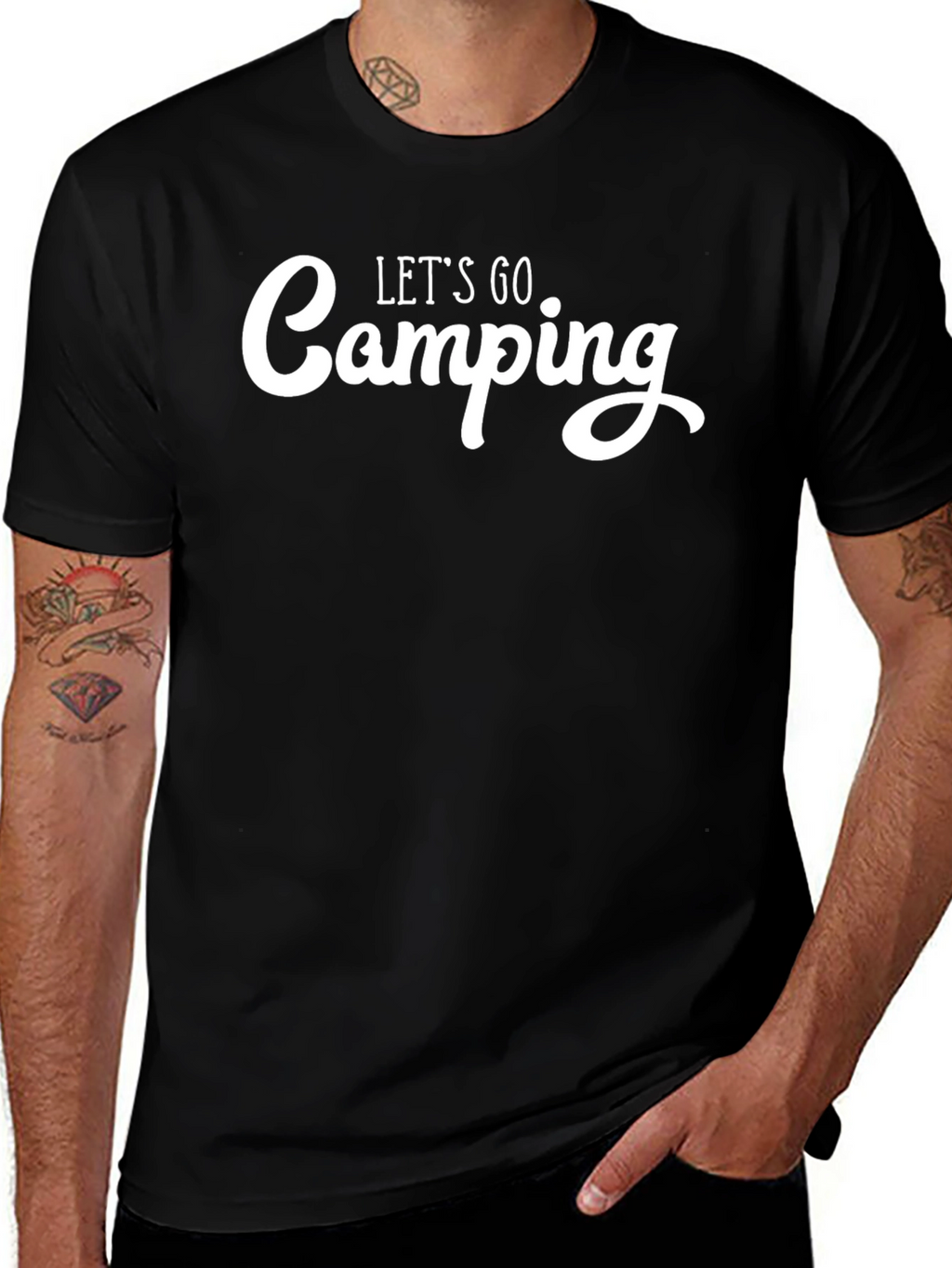 Lets Go Camping Black T-Shirt