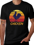 Retro Chicken Graphic Tee - Farm Animal T-Shirt