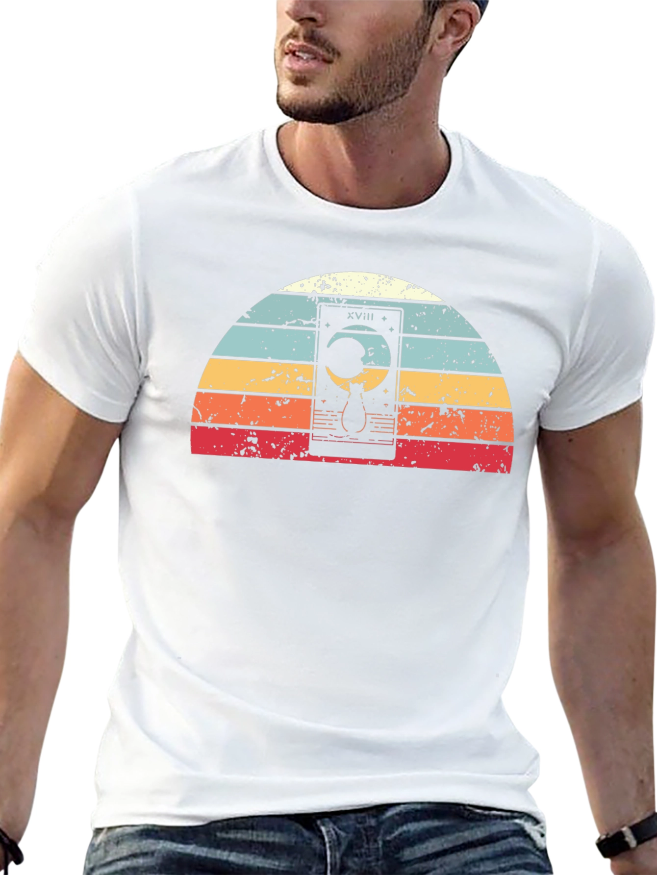 Tarot Cat Moon Retro T-Shirt