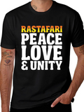 Rastafari Peace Love Unity Graphic T-Shirt