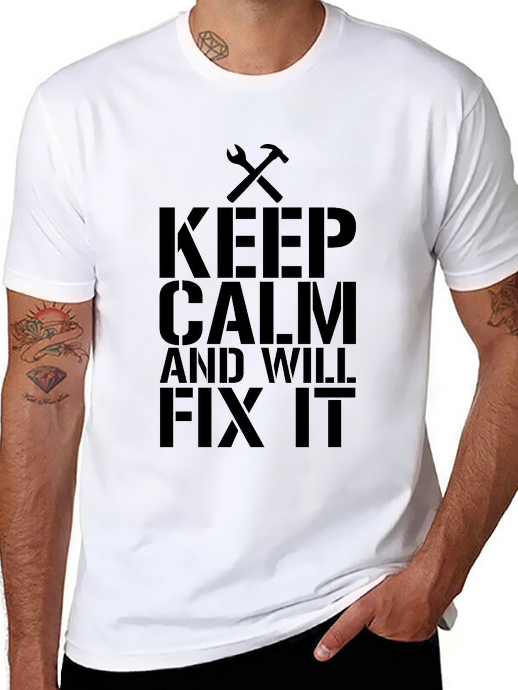 Keep Calm and Will Fix It Black T-Shirt