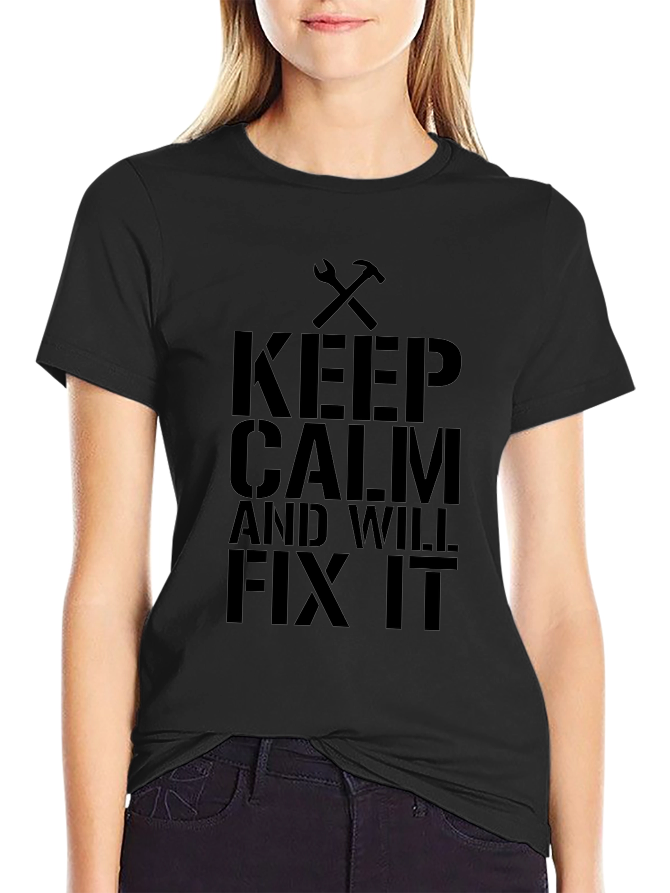 Keep Calm and Will Fix It Black T-Shirt