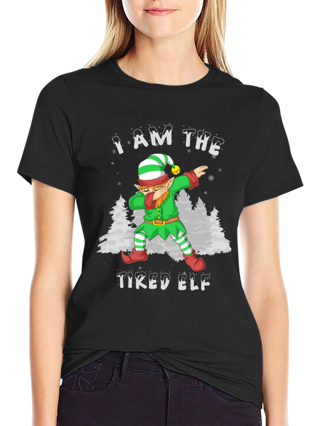 I Am The Tired Elf T-Shirt Christmas