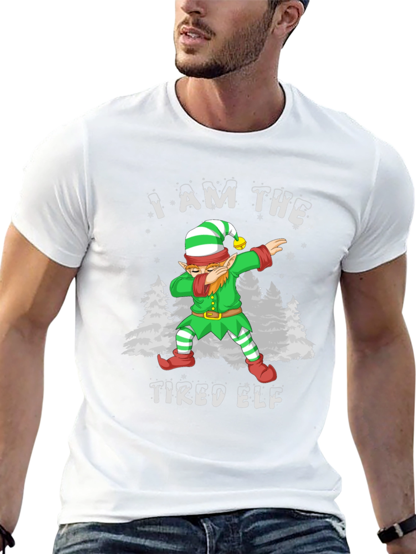 I Am The Tired Elf T-Shirt Christmas