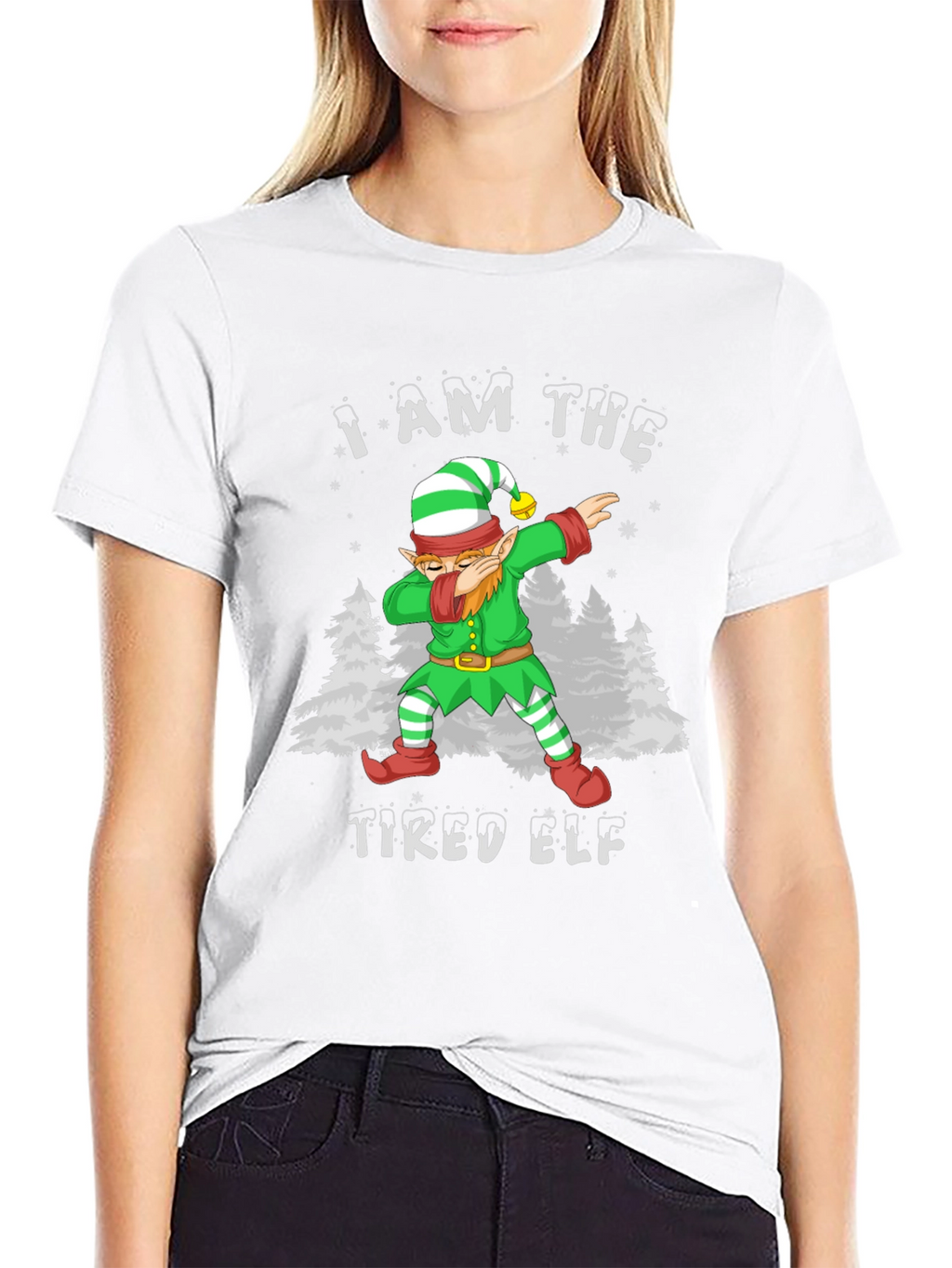 I Am The Tired Elf T-Shirt Christmas