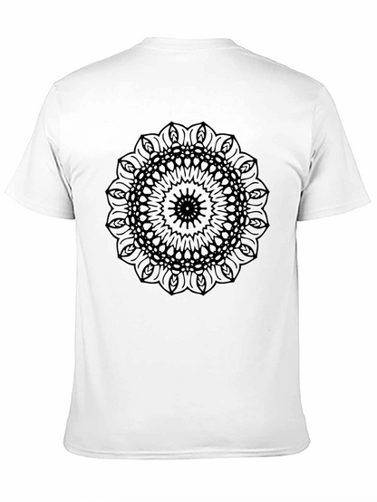 Abstract Mandala Graphic Black T-Shirt