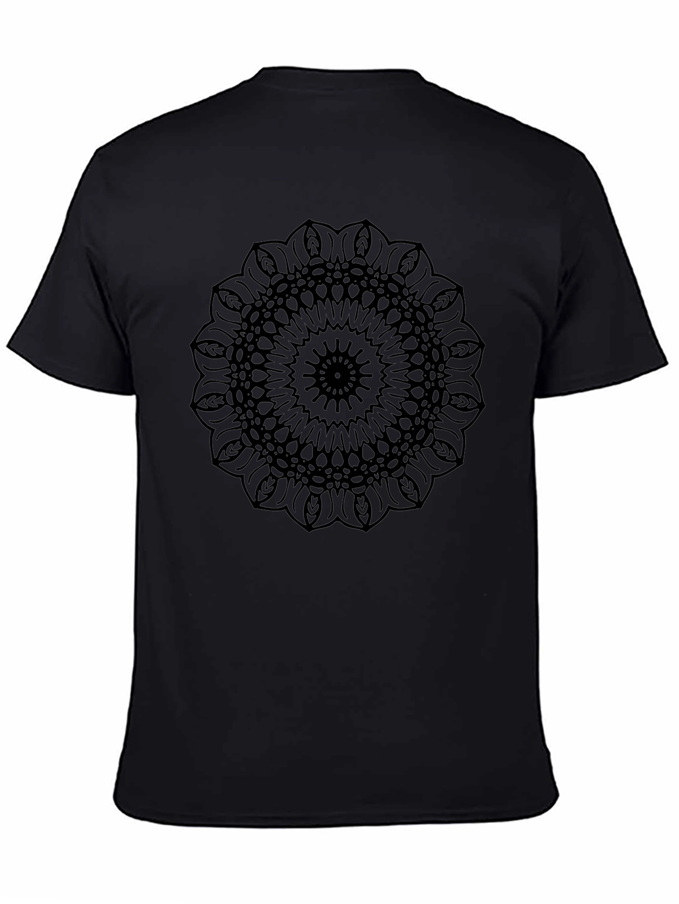 Abstract Mandala Graphic Black T-Shirt