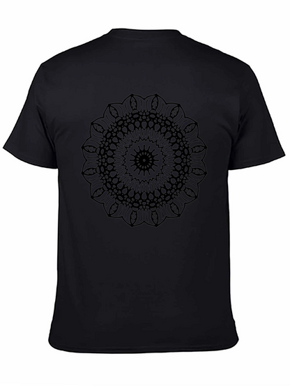 Abstract Mandala Graphic Black T-Shirt