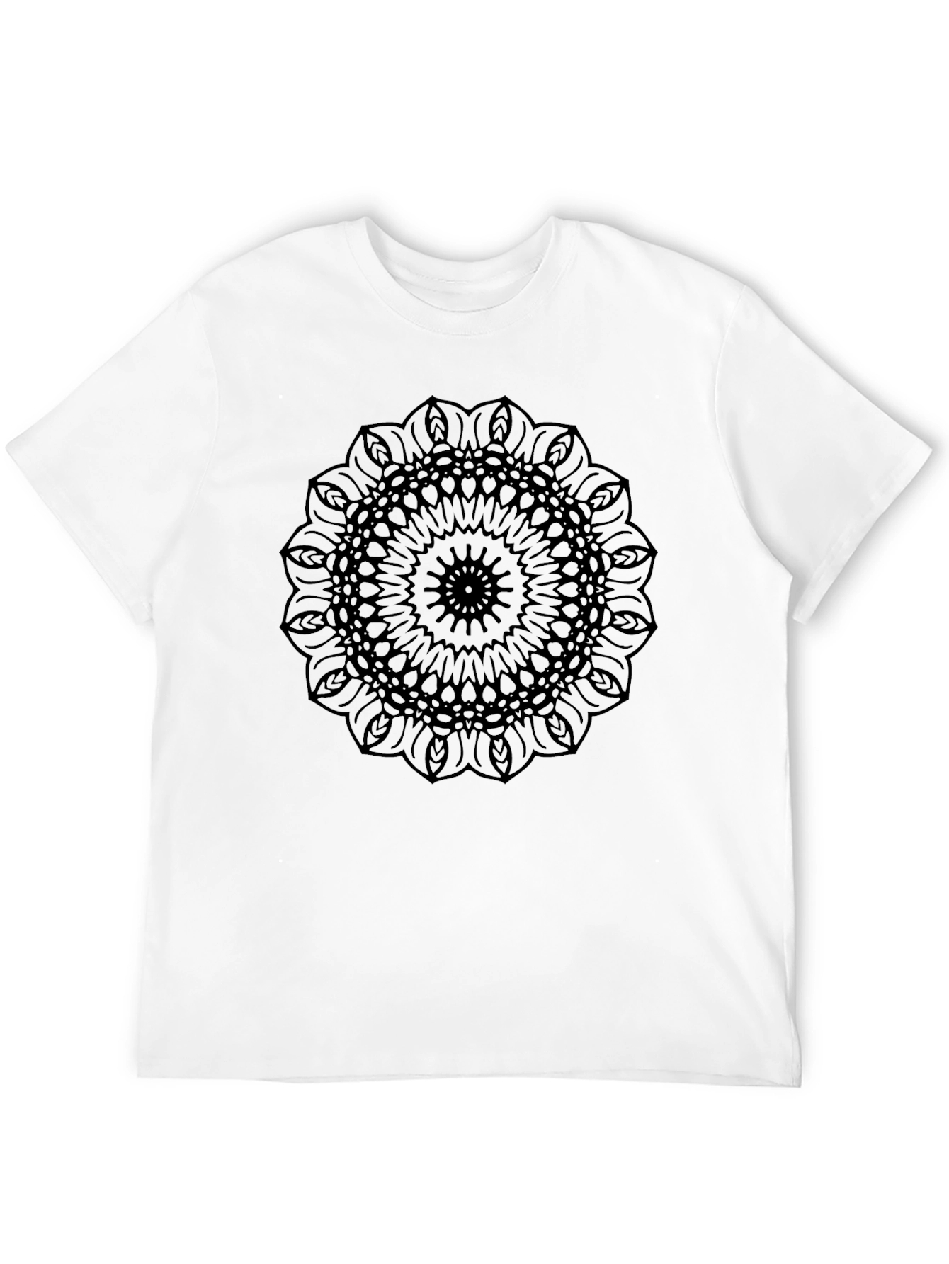 Abstract Mandala Graphic Black T-Shirt