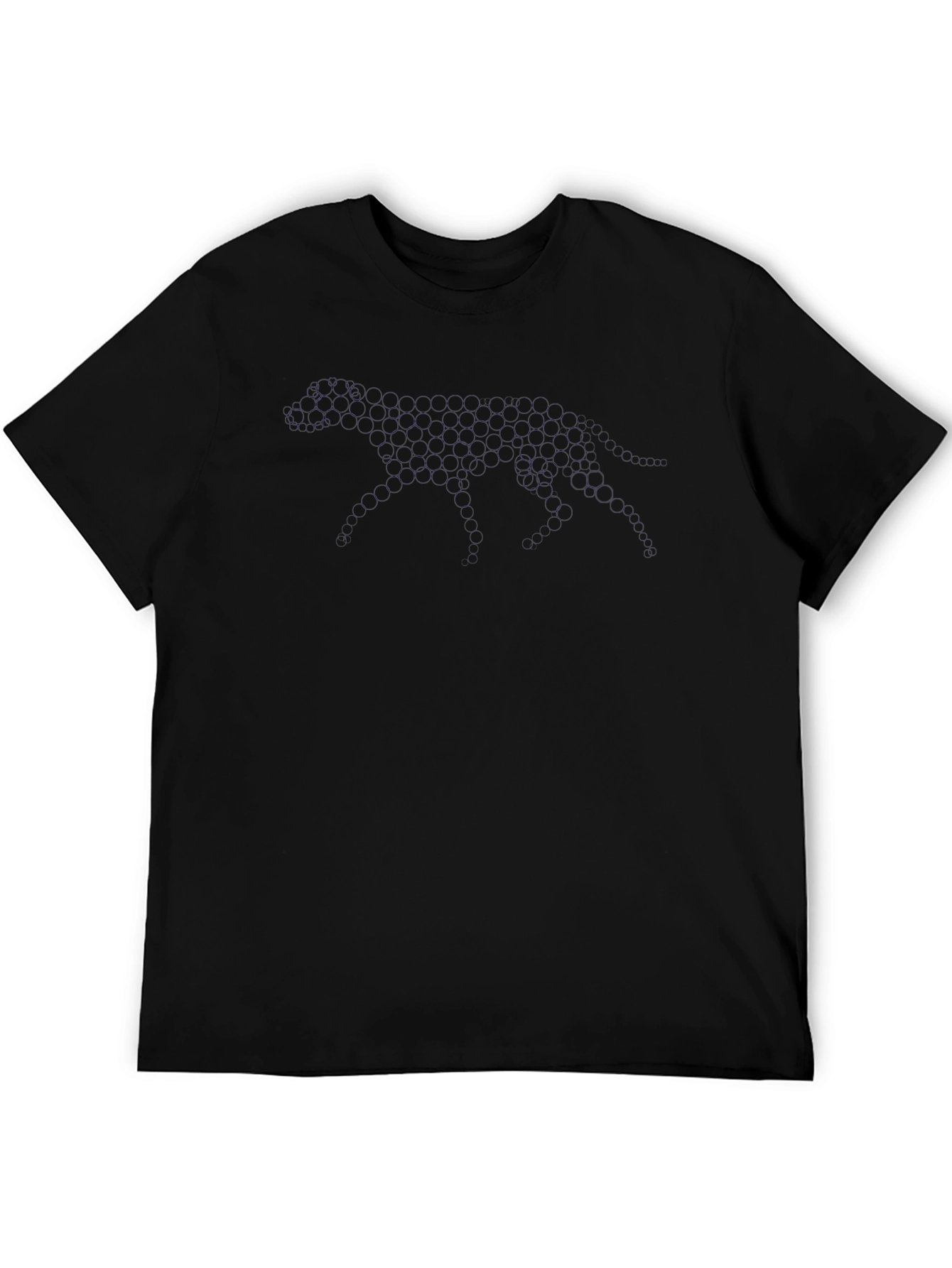 Geometric Cheetah Print Black T-Shirt