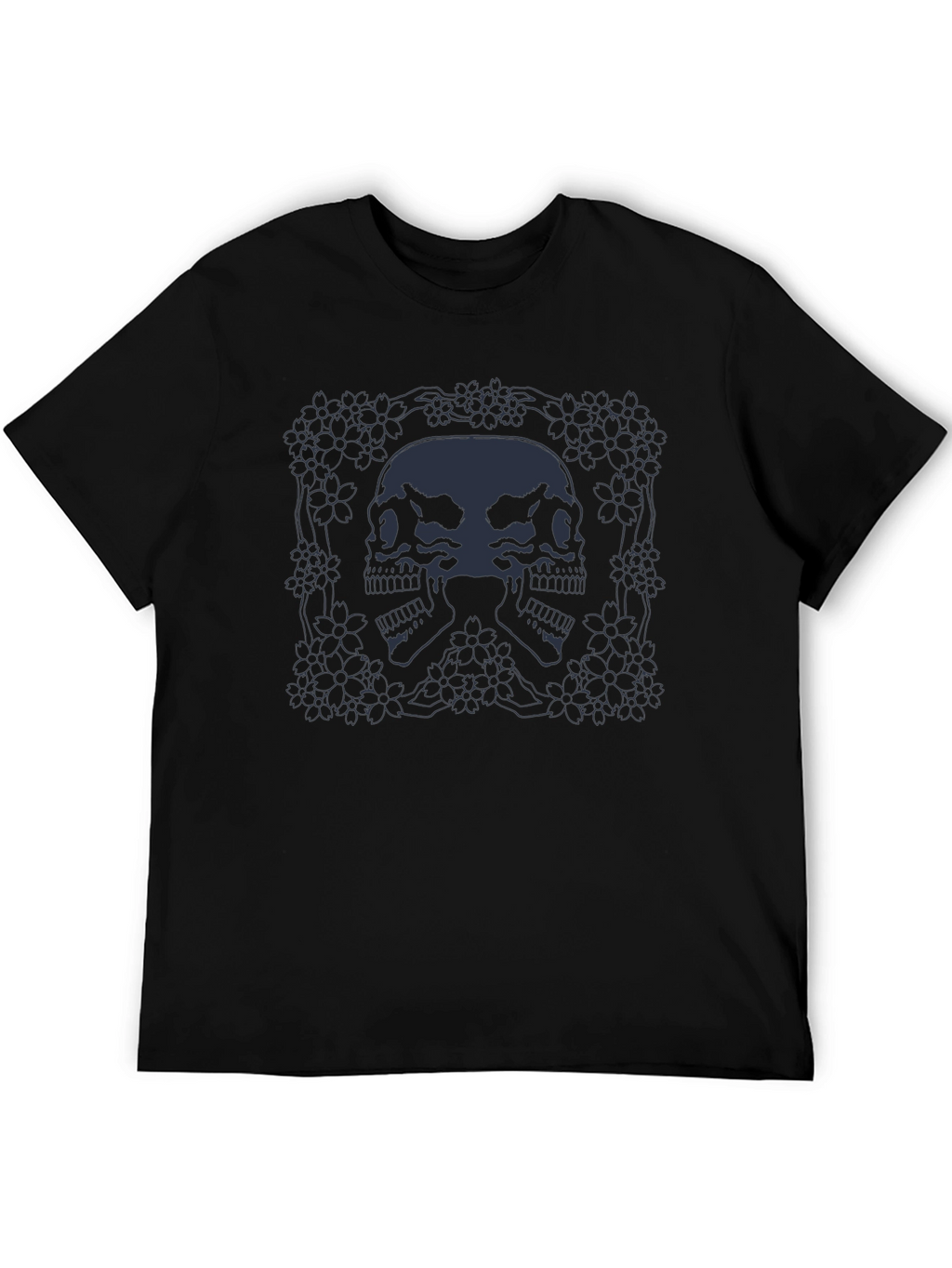 Skull & Floral Graphic Tee - Dark Aesthetic