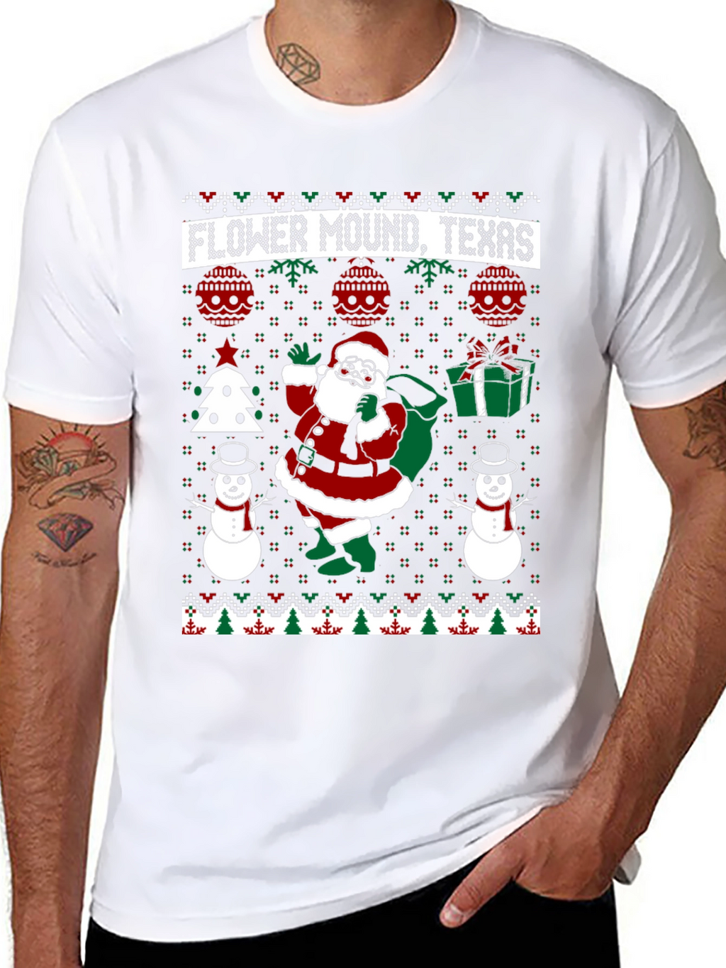 Flower Mound Texas Christmas Ugly T-Shirt