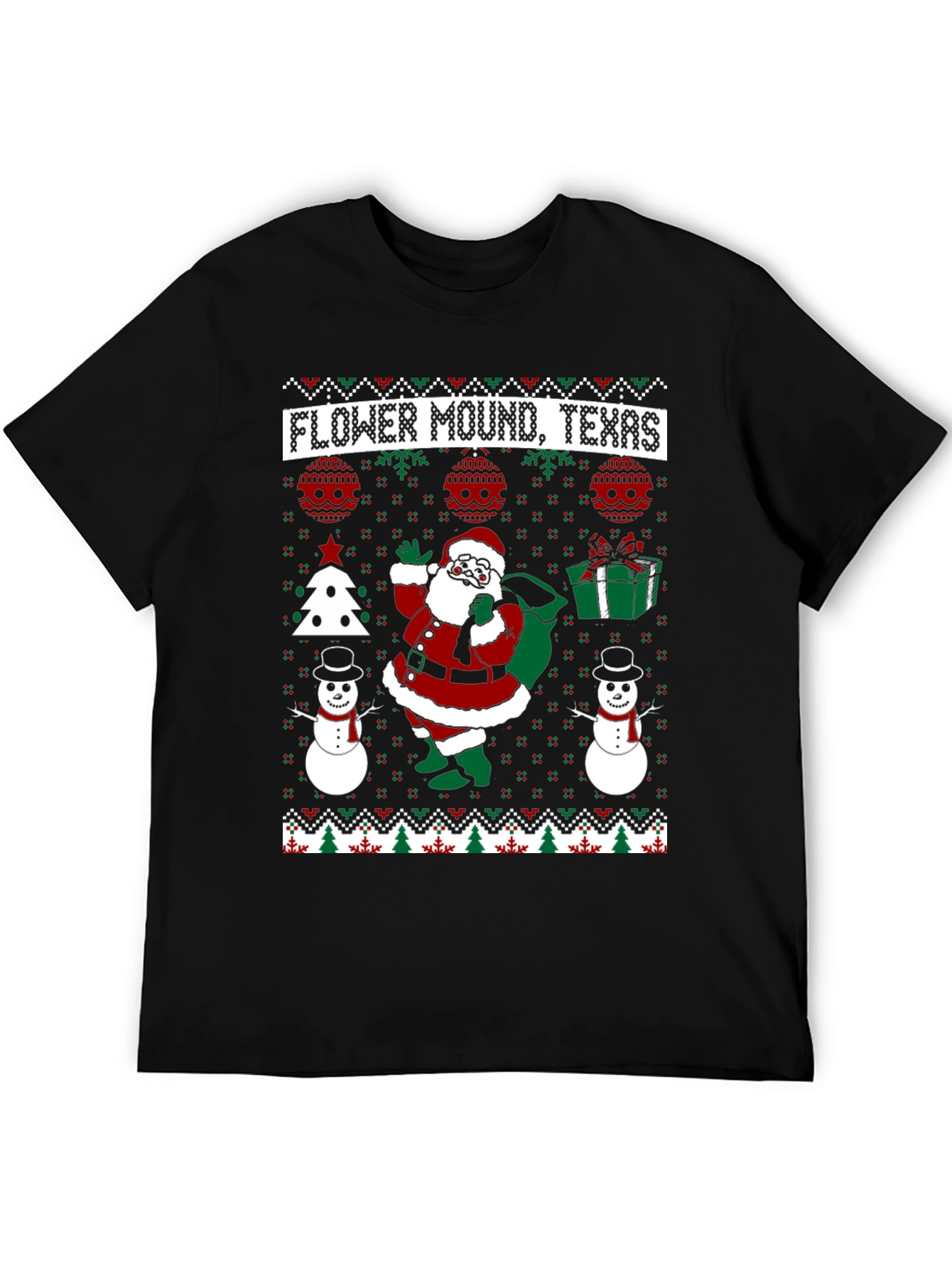 Flower Mound Texas Christmas Ugly T-Shirt