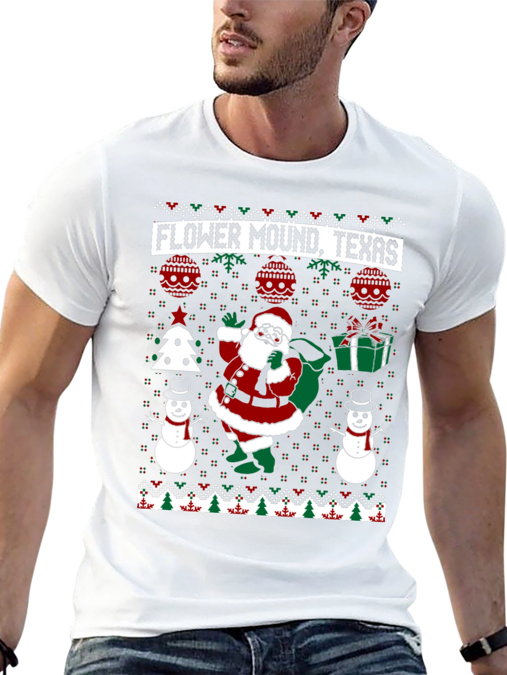 Flower Mound Texas Christmas Ugly T-Shirt