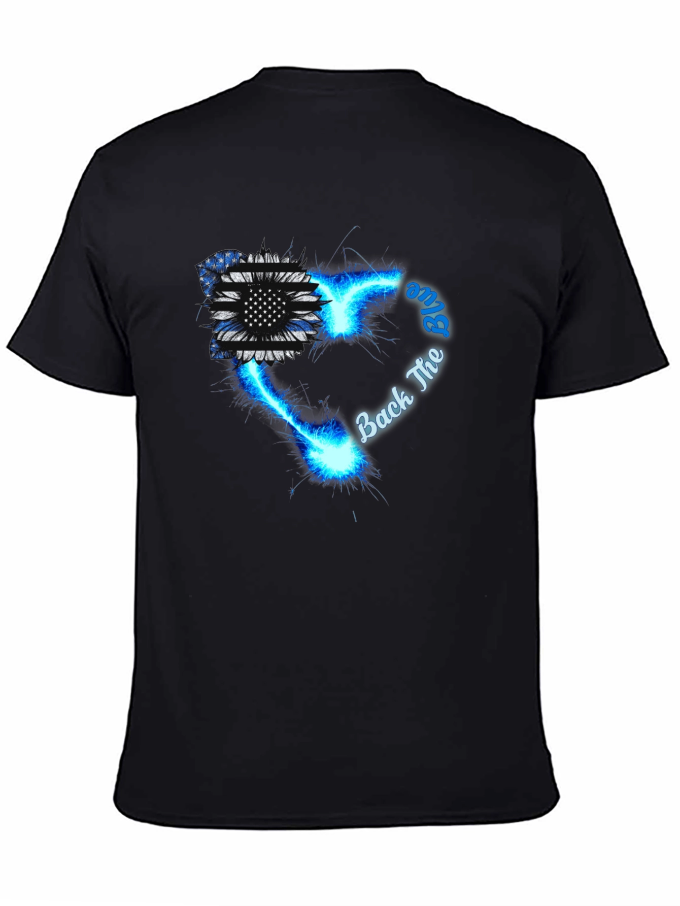 Back The Blue Sunflower Graphic Tee
