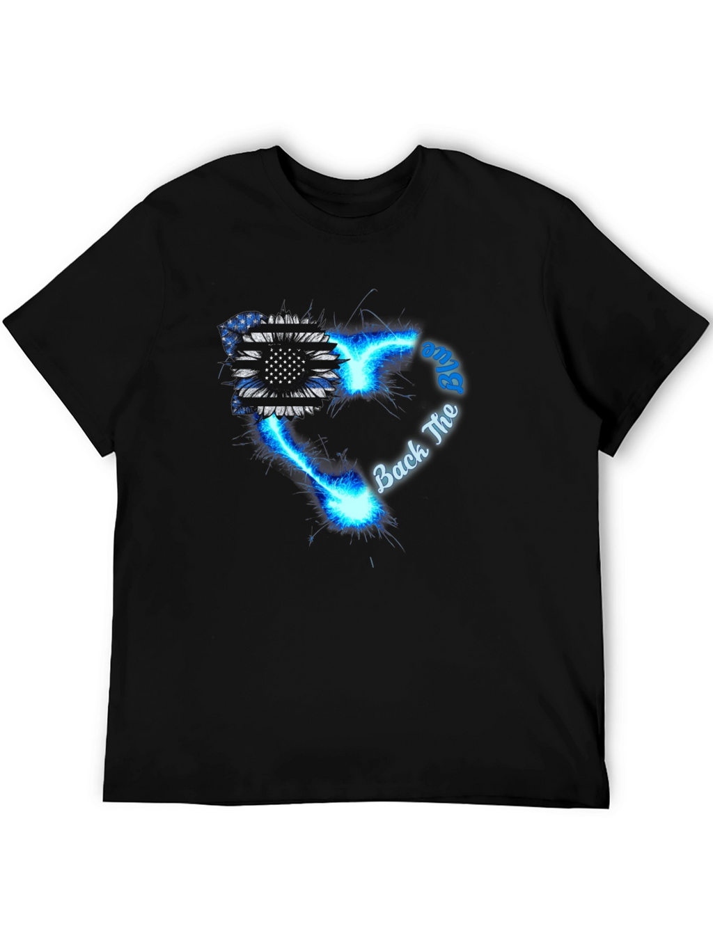 Back The Blue Sunflower Graphic Tee