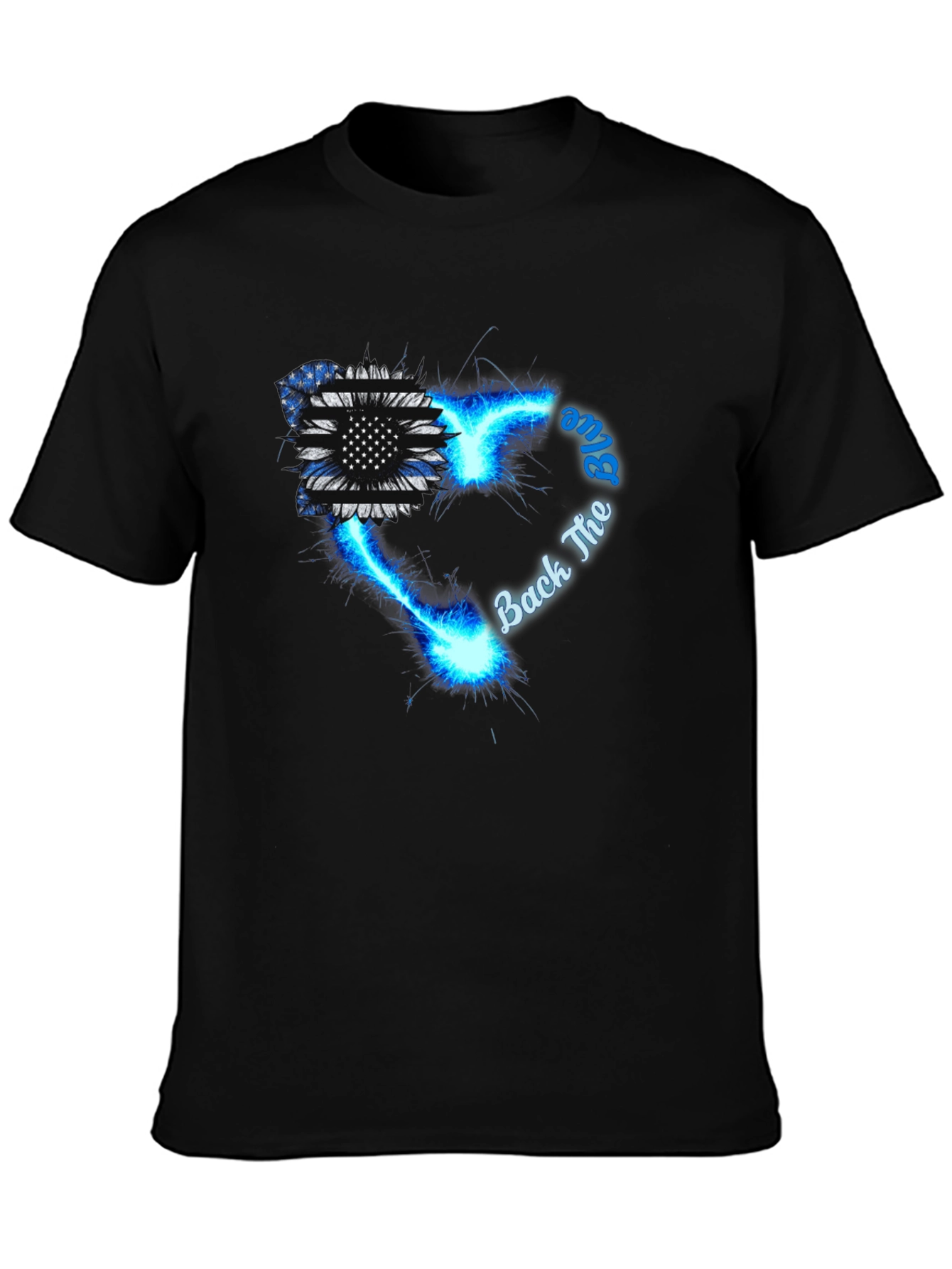 Back The Blue Sunflower Graphic Tee