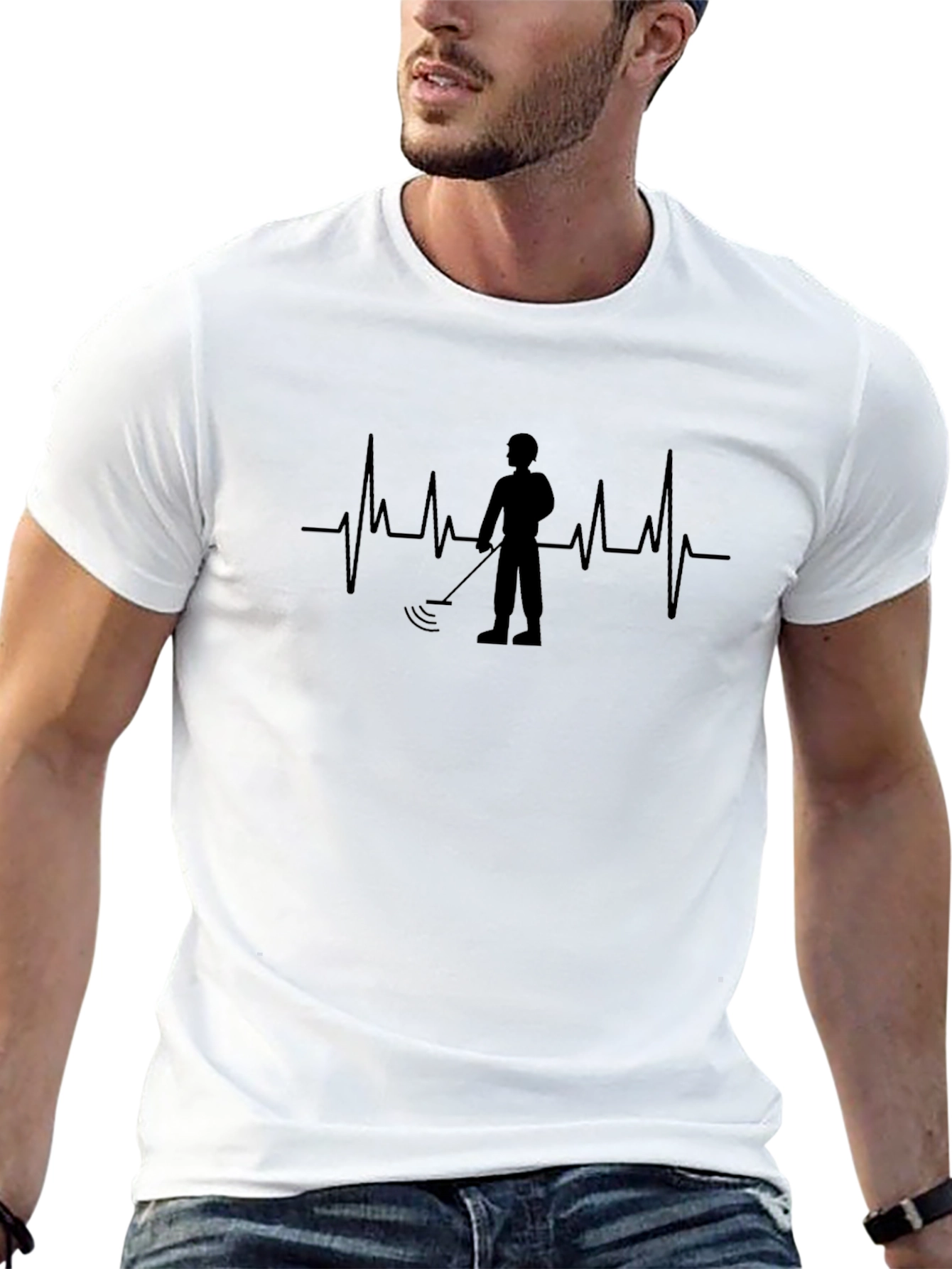 Metal Detector Heartbeat Graphic Tee