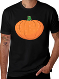 Pumpkin Graphic Tee - Black Halloween Shirt