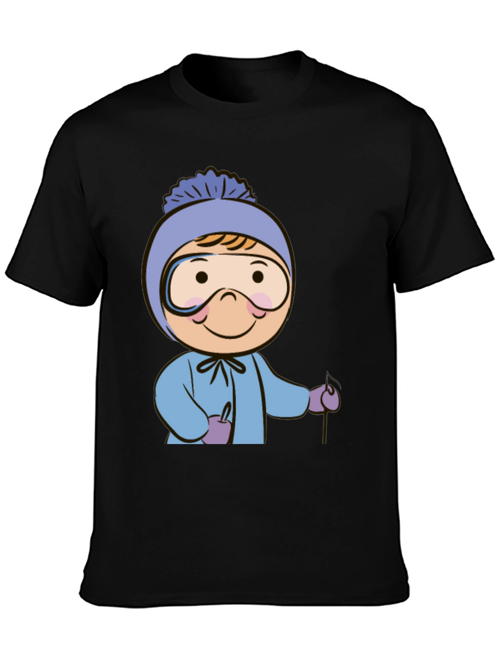 Ski Kid T-Shirt: Fun Winter Cartoon Apparel