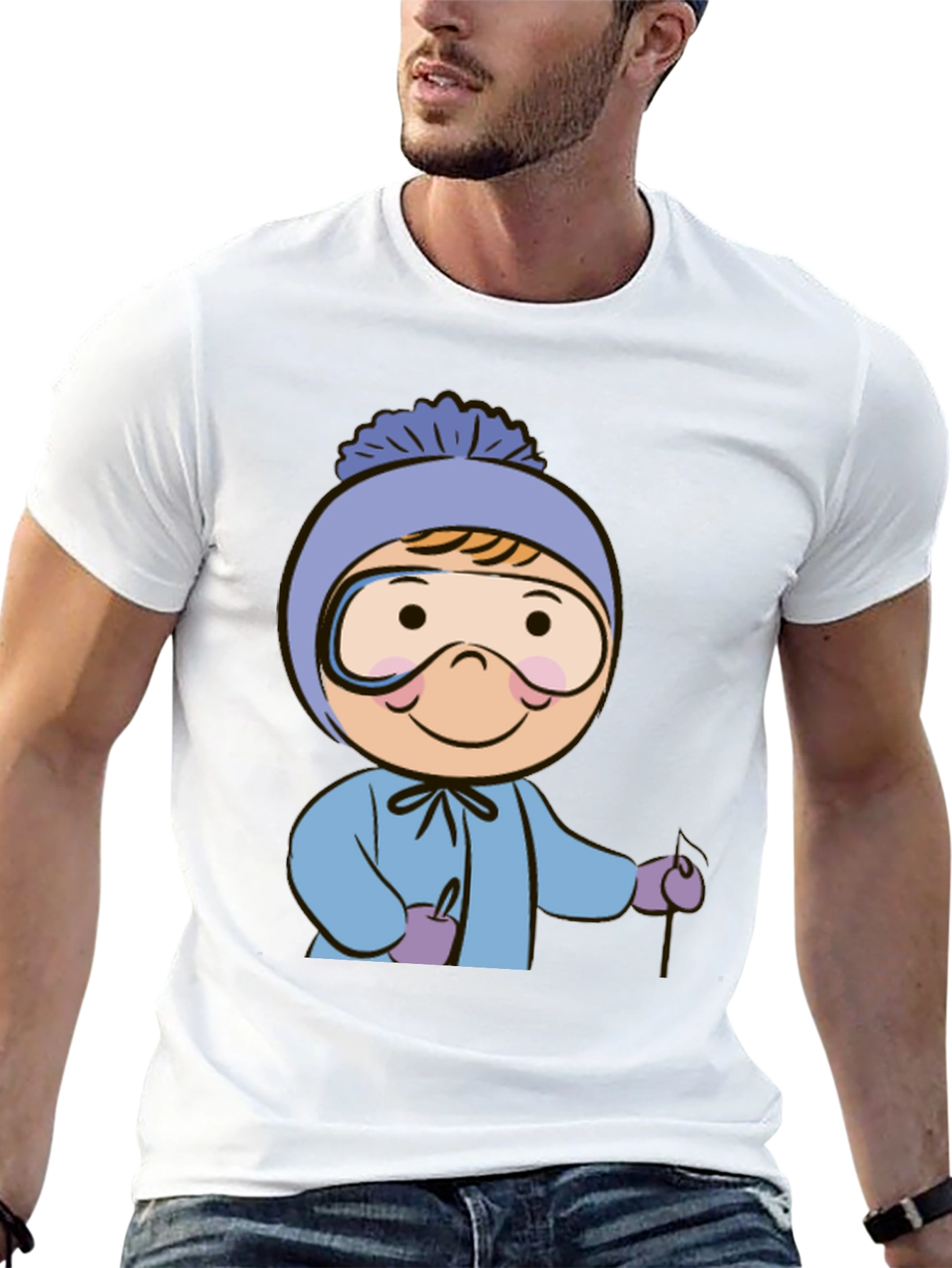 Ski Kid T-Shirt: Fun Winter Cartoon Apparel