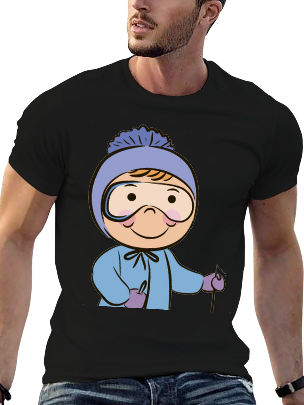 Ski Kid T-Shirt: Fun Winter Cartoon Apparel