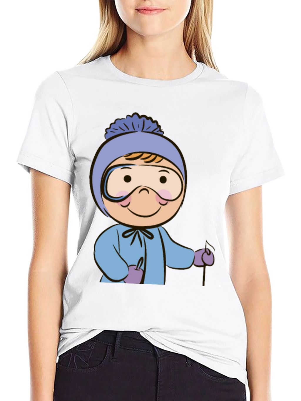 Ski Kid T-Shirt: Fun Winter Cartoon Apparel