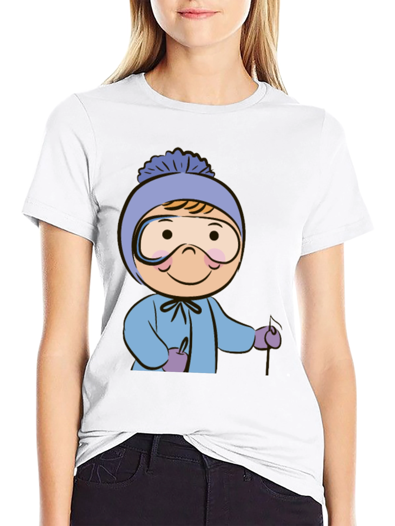 Ski Kid T-Shirt: Fun Winter Cartoon Apparel