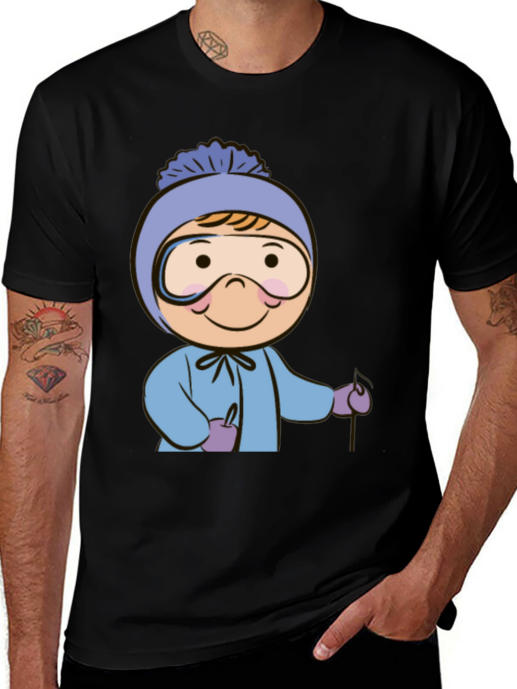 Ski Kid T-Shirt: Fun Winter Cartoon Apparel