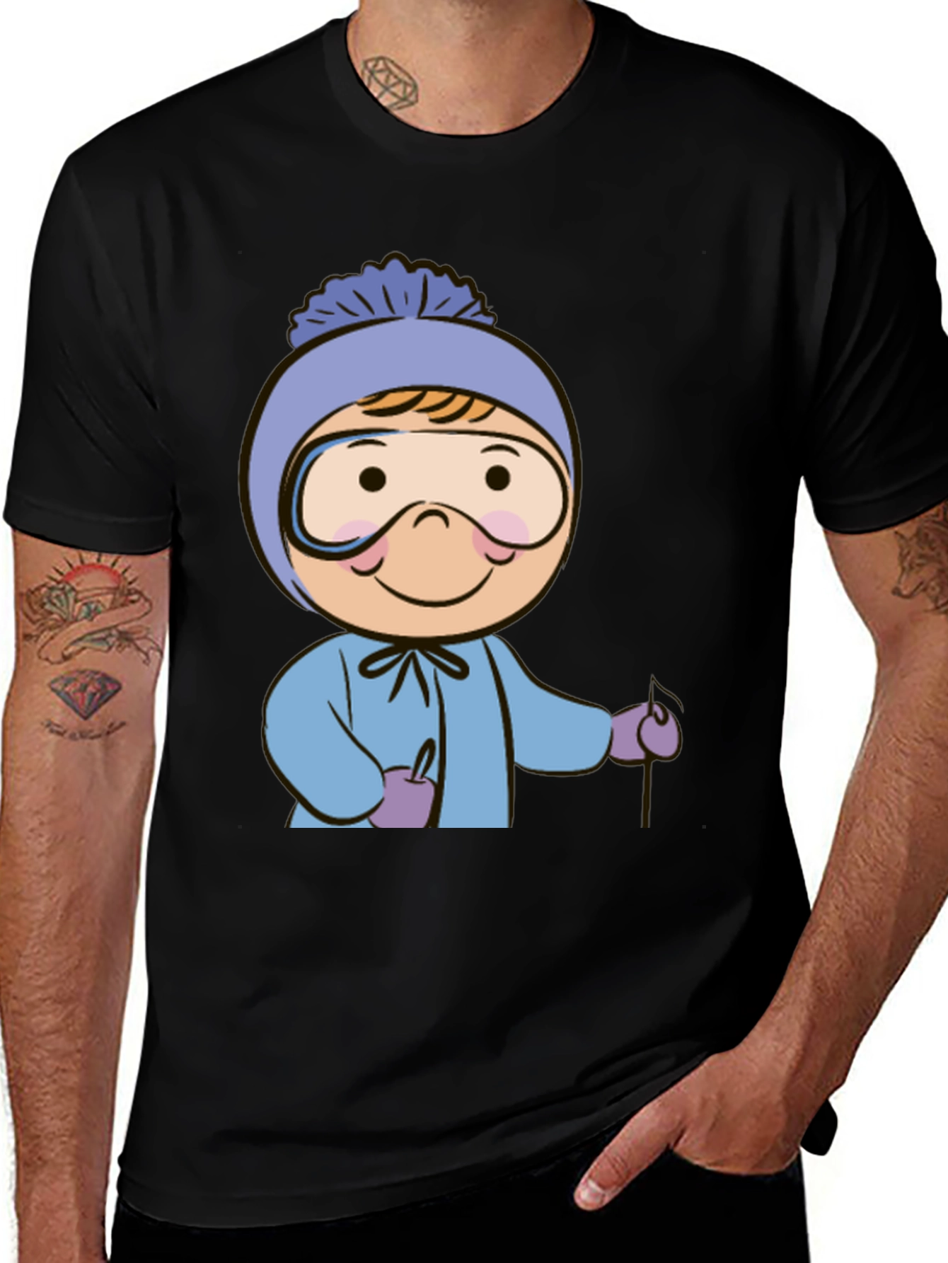 Ski Kid T-Shirt: Fun Winter Cartoon Apparel