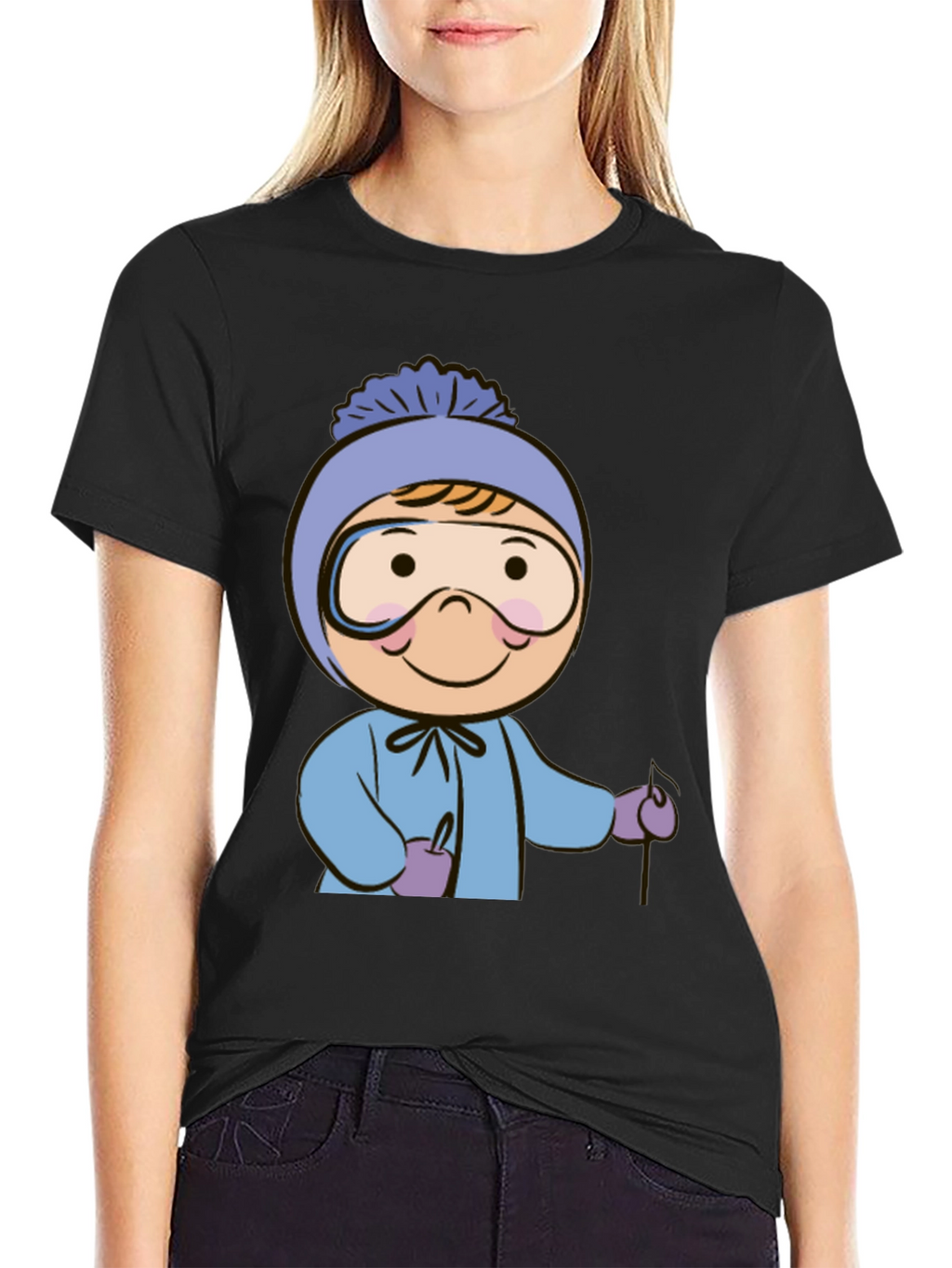 Ski Kid T-Shirt: Fun Winter Cartoon Apparel
