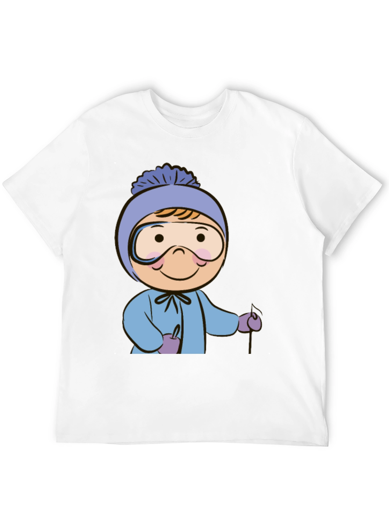 Ski Kid T-Shirt: Fun Winter Cartoon Apparel