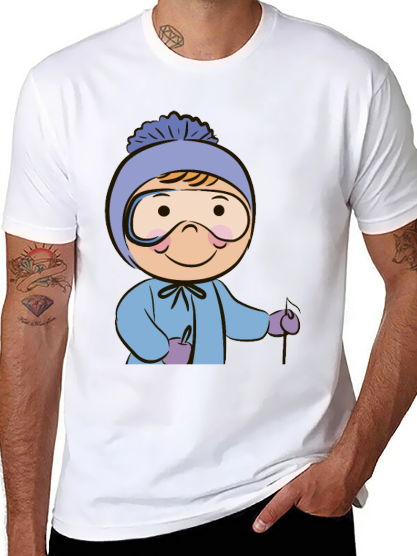 Ski Kid T-Shirt: Fun Winter Cartoon Apparel