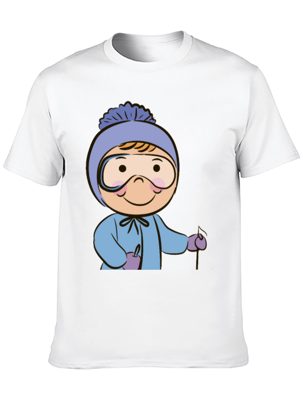 Ski Kid T-Shirt: Fun Winter Cartoon Apparel