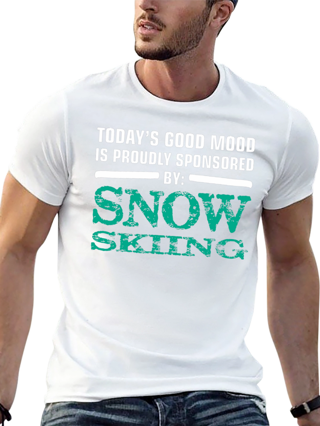 Snow Skiing Sponsored Good Mood T-Shirt