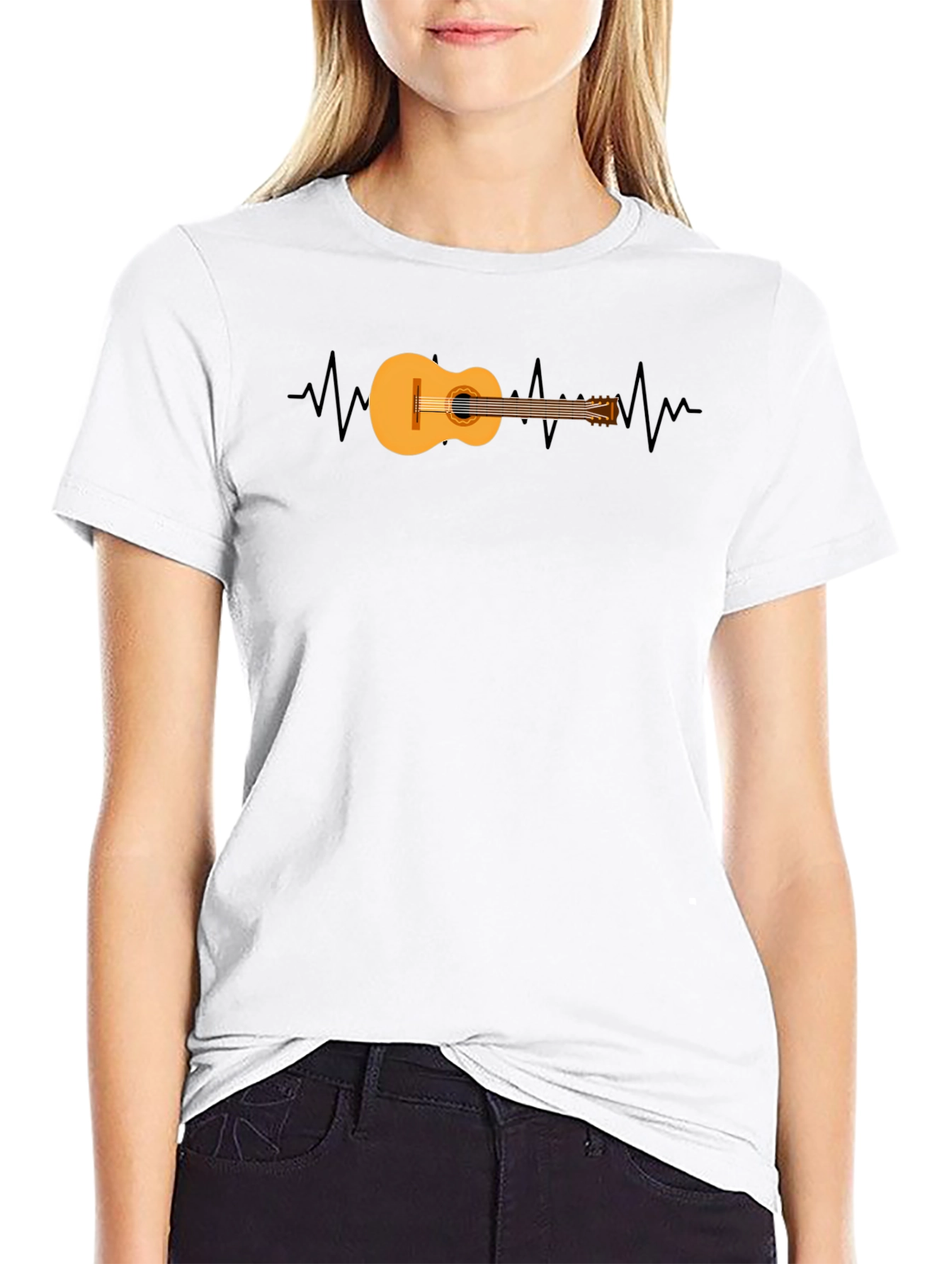 Guitar Heartbeat Graphic T-Shirt