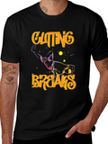 Cutting Breaks Graphic Print Black T-Shirt