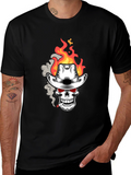 Flaming Skull Cowboy T-Shirt