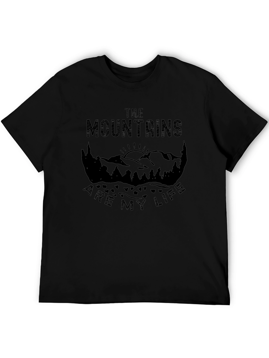 Mountains Are My Life Graphic Tee - Black