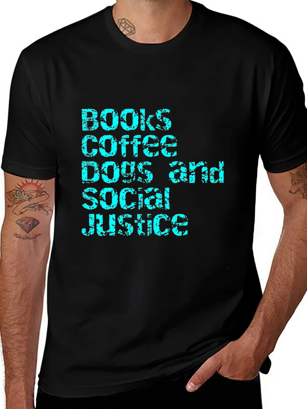 Books Coffee Dogs Social Justice T-Shirt