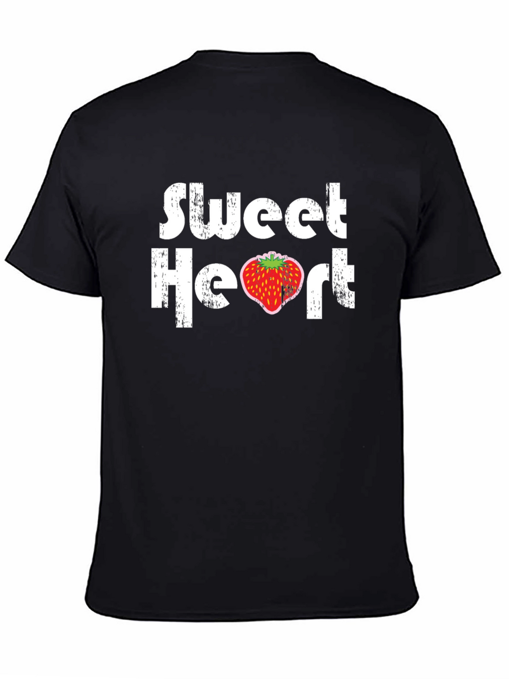 Sweetheart Strawberry Graphic Black T-Shirt
