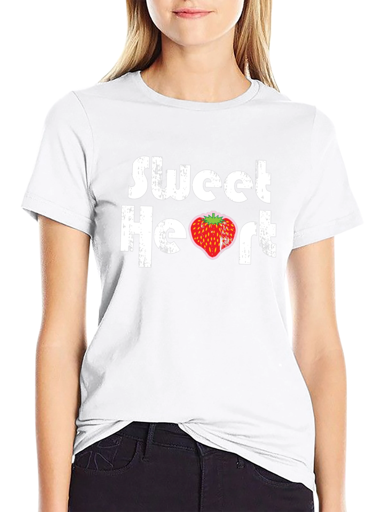 Sweetheart Strawberry Graphic Black T-Shirt