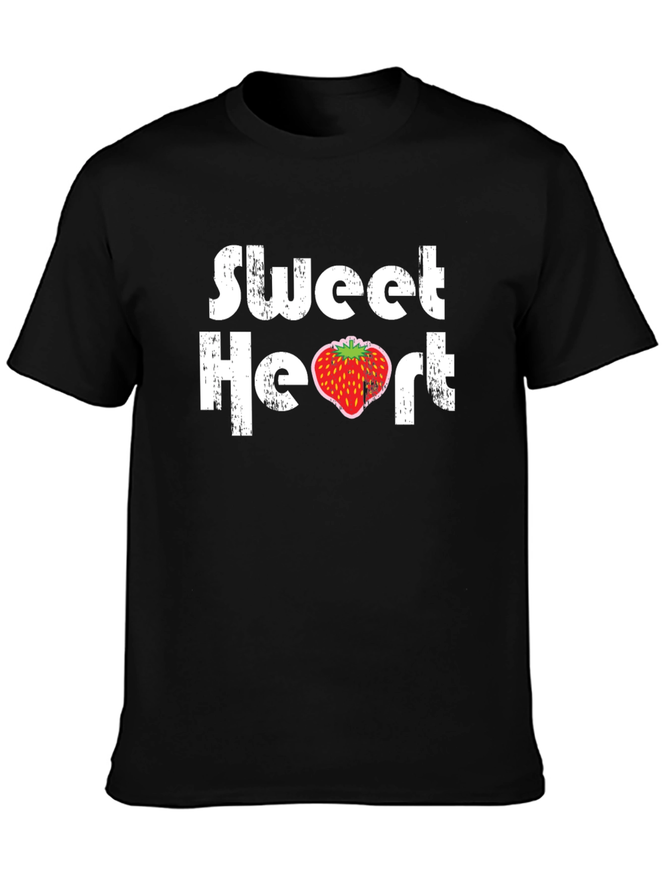 Sweetheart Strawberry Graphic Black T-Shirt