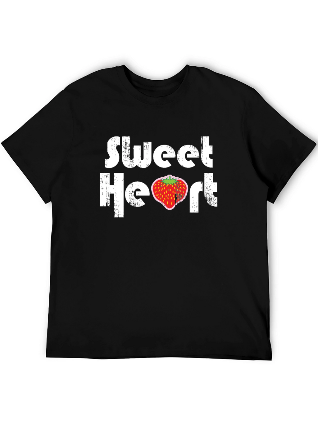 Sweetheart Strawberry Graphic Black T-Shirt